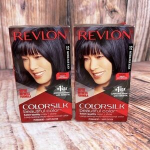 Revlon Colorsilk Natural Blue Black Permanent Hair Color Pack of 2